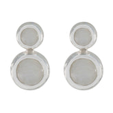 Emilia Minimalist White Stud Earrings for Stylish Look Rainbow Moonstone White Stud